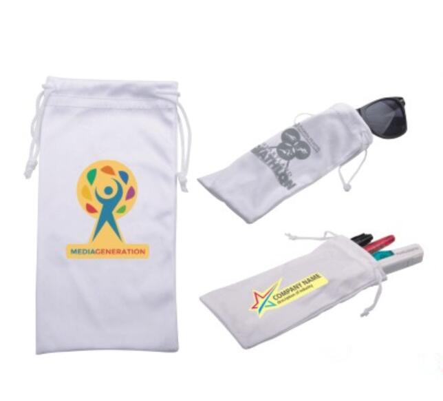 Microfiber collection drawstring bag with logo printed for your promotion