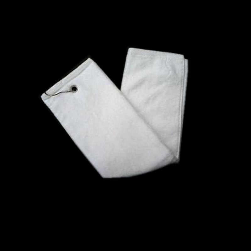 100% Cotton Golf Towel with Hook White Color as YT-1311